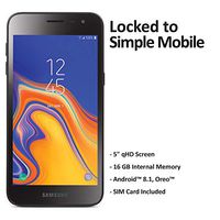Simple Mobile Samsung Galaxy J2 4G LTE Prepaid Smartphone with Free $50 Airtime Bundle