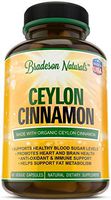 Organic Ceylon Cinnamon Supplement - 60 Capsules, 1200mg - Natural Antioxidant Dietary Supplement - Supports Healthy Metabolism & Blood Sugar Levels - Promotes Heart, Brain & Immune Health