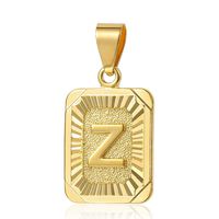Trendsmax Mens Womens Yellow Gold Plated Square Capital Letter Z Pendant Only No Chain