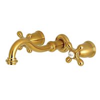 Kingston Brass KS3127AX 8-Inch Center Wall Mount Bathroom Faucet, Brushed Brass