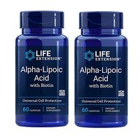 Life Extension Alpha-Lipoic Acid with Biotin Universal Cell Protection Dietary Supplements - 60 Capsules (Pack of 2)