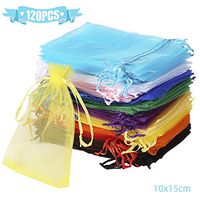 Bouraw 120Pcs Organza Bags 4x6 Inches Mixed Color with Drawstring, Jewelry Pouches Wedding Party Christmas Favor Gift Bags (4x6 inches, Mixed Color)