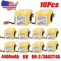 10Pcs BR-2/3AGCT4A 6V PLC Battery for FANUC A98L-0031-0025 CNC Mahine w/Plug US