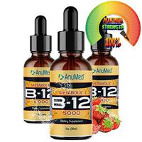 (3 Pack) Anumed Vitamin B12 sublingual Drops 5000 MCG with Methylcobalamin |Promotes Energy, Metabolic, Nervous System, Brain Health, Memory, Digestive System, Highly Bioavailable Vegan-Friendly(1oz)