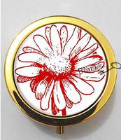 BlackKey Daisy Flowers 3-Compartment Decorative Pocket Gift Box Case Organizer for Pill, Color 2-1536