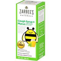 Zarbee's Naturals Children's Cough Syrup* + Mucus with Dark Honey, Grape Flavor, 4 Ounce Bottle