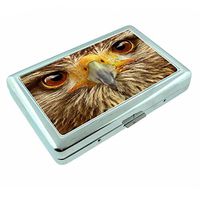 Animal Eyes Em1 Hip Silver Cigarette Case Id Holder Metal Wallet 4" X 2.75" RFID Protection