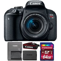 Canon EOS Rebel T7i 24.2MP DSLR Camera with 18-55mm IS STM Lens and 64GB Memory Card