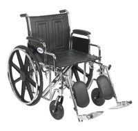 Drive Medical Sentra EC Heavy Duty Wheelchair with Various Arm Styles and Front Rigging Options, Black, Bariatric, 20 Inch