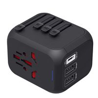 Universal Travel Adapter, RE Upgraded Type-C Port Support 18W PD QC 3.0, International Power Adapter AC Socket European Travel Plug (1 USB-C PD and 2 USB Smart Port), Worldwide Travel Accessories