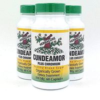 Organically Grown Bitter Melon Extract - 100% Memordica Charantia (Cundeamor Plus Chromium - 500mg 60Caps, 3 Bottles) by Herbacure