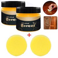 Wood Seasoning Beeswax - Traditional Beeswax Polish for Wood & Furniture Natural Unscented Beeswax Furniture Wood Polish and Conditioner (2PCS)