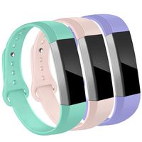 OenFoto Bands Compatible Fitbit Alta/Alta HR/Ace, Adjustable Soft Silicone Bracelet Replacement Accessory Wristband for Fitbit Alta/Alta HR/Ace,Women Men, Large Sand Pink, Teal, Pastel Violet