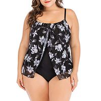 Womens Sling Swimdress ◆◆HebeTop◆◆ Plus Size Two Piece Swimsuit Tankini Set Black