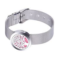 VALYRIA Tree of Life Aromatherapy Essential Oil Diffuser Adjustable Bracelet Locket Band With 12 Color Pads