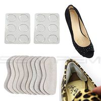 Xemz - 10 Pcs Real Leather + 12 Pcs Gel Silicone Pads Shoe Stickers - Relief Foot Heel Metatarsal Pain