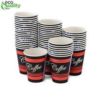 2 Pack of 25 ct - EcoQuality Hot Drink Disposable Paper Cups 8 oz - Disposable Coffee Cups, Recyclable, Compostable, Great for Office, Breakrooms, Restaurants, Coffee Shops, Tea Shops, Latte, Chai