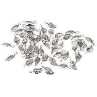 50pcs Tree Leaf Theme Charms Finding DIY Jewelry Making Pendant Bulk Beads