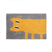 super1798 40x60cm Rectangle Cute Cartoon Cats Printed Carpet Anti-Slip Door Mat Floor Cushion Rug Yellow