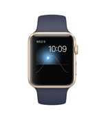 Apple Watch Sport 42mm Gold Aluminum Case with Midnight Blue Sport Band (Renewed)