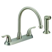 EZ-FLO 10202 Two-Handle Kitchen Faucet with Sprayer, Brushed Nickel