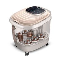 DAFREW Footbath, Fully Automatic Heating Foot Tub Electric Massage Foot Massager (Color : A)