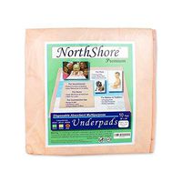 NorthShore Premium, 36 x 36, 65 oz, Peach Super-Absorbent Underpads (Chux), Ultra Large, Pack/10