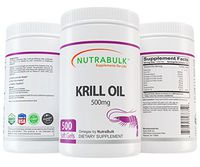NutraBulk Krill Oil - Supports Heart + Brain + Joint Health - 500 mg Soft Gels - 500 Count