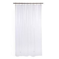 Plastic Shower Curtain,54" W x 72" H Clear EVA 8G Shower Curtain with Heavy Duty Clear Stones and Rust-Resistant Grommet Holes, Waterproof Thick Bathroom Plastic Shower Curtains Without Chemical Odor