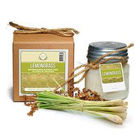 Aira Soy Candles - Organic, Kosher, Vegan, in Mason Jar w/Therapeutic Grade Essential Oil Blends - Hand-Poured 100% Soy Candle Wax - Paraffin Free, Burns 60+ Hours - Lemongrass - 8 Ounces