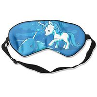 Comfortable Sleep Eyes Masks Narwal Date With Unicorn Pattern Sleeping Mask For Travelling, Night Noon Nap, Mediation Or Yoga