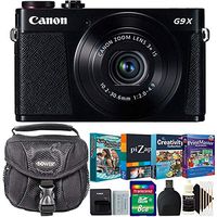 Canon PowerShot G9 X Digital Camera Black + Kids Scrapbooking Collection (Creativity Collection 2, piZap Pro and PrintMaster Platinum v8 Bundle) + 8GB Memory Card + Reader + Case + 3pc Cleaning Kit