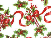 Holiday Classic - Red Ribbons & Canes 18"x417' Gift Wrap Half Ream Roll (1 roll) - Wraps -X3028H18