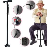 Sminiker Professional LED Folding Walking Cane with Carrying Bag for Old Gentleman or Lady Aluminum Alloy Foldable Cane with Light