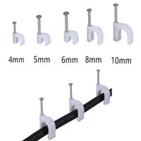 ONLYTU 250PCS Round cable Wire clips with Nails Circle Coaxial Tacks Cable Clip Clamps Wire Holders for Electrical Cable Management White (5mm)