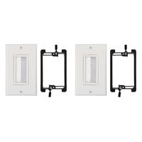 Buyer's Point Brush Wall Plate [UL Listed], with Single Gang Low Voltage Mounting Bracket Device (White Kit) (2, White Kit)
