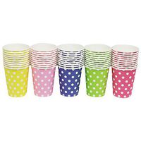 Chenhon Party Disposable Cups, Paper Cups for ，Weddding & Party Cups 8oz (Multicolor Dot 50pcs)