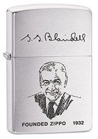 Zippo Founder's Lighter Pocket Lighter, Brushed Chrome