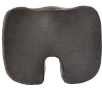 Dr. Ergo, Chiropractor Grade, Extra Firm Crush-Proof High Density Memory Foam Seat Cushion, Coccyx, Tailbone & Sciatica Back Pain Relief, Non Slip Bottom for Wheelchair, Car and Chair - Charcoal