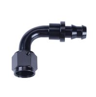 ESPEEDER an 8 Universal Push on Lock Oil Fuel Hose Fitting End 90 Degree Black