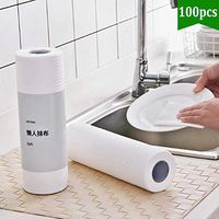 Disposable Dish Towels Kitchen Dish Cloths Shop Towels Rags for Cleaning 50pcs/Roll