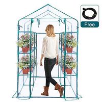 Worth Garden Custom Walk-in Greenhouse 3 Tiers with 12 Sturdy Shelves & Windows, 67" L x 47''W x 76''H Portable Greenhouse for Indoor Outdoor Grow Plants, Seedlings, Herbs, or Flowers