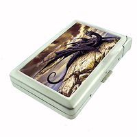 Metal Cigarette Case with Built in Lighter Dragon D7 100's Size Cigarettes Silver Metal Wallet 4.75" X 2.75" RFID Protection