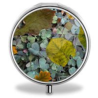 Daily Pill Organizer, Push Button Pill Box, Vitamin Pill Case, Autumn Fallen Pill Container