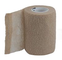 URIEL Cohesive Bandage | Self Adherent Wrap Medical Tape for Sports Injuries | Flexible Adhesive Breathable First Aid Gauze for Ankle Sprains and Swelling | 3 in x 14.8 ft (7.5 cm x 4.5 m) (Beige)