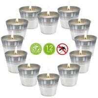 12 Pack Small Bucket Citronella Candles Outdoor and Indoor Soy Wax Fly Candles