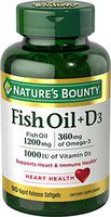 Fish Oil plus Vitamin D3 by Nature's Bounty, Contains Omega 3, Immune Support & Supports Heart Health, 1200mg Fish Oil, 350mg Omega 3, 1000IU Vitamin D3, 90 Softgels