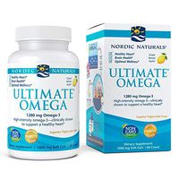 Nordic Naturals, Ultimate Omega, Fish Oil Supplement with Omega-3 DHA and EPA, Supports Heart Health and Brain Development, Burpless Lemon Flavor, (30 Servings) 60 Soft gels