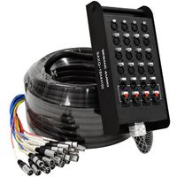 Seismic Audio - SAXQ-16x4x100 - 16 Channel 100' XLR Snake Cable with 4 XLR and 1/4" Returns on the Box