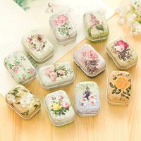 1PCS Colorful Mini Tin Box-Mini Tin Box with Lid-Mini Tin Box with Hinged Lid-Boxes Jewelry Cardboard-Storage Boxes with Lids-Headphones Gift Box-Gift Box for Jewelry-Gift Box (Random Big Flowers)